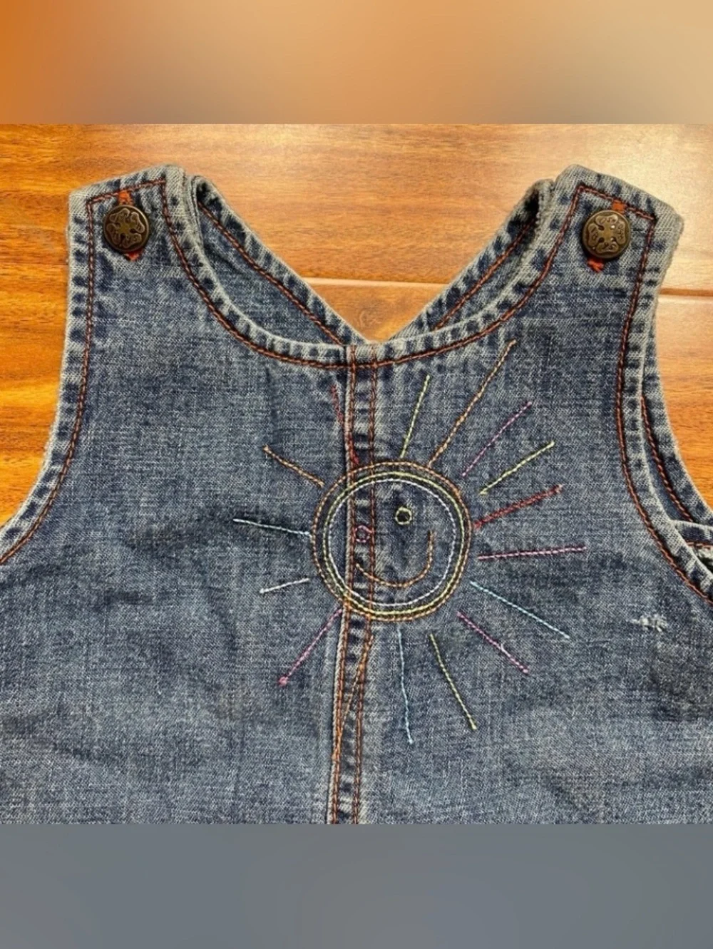 3/$25 Oshkosh B'Gosh Baby Girl Sleeveless Embroidered Denim Tunic Top Size 18M